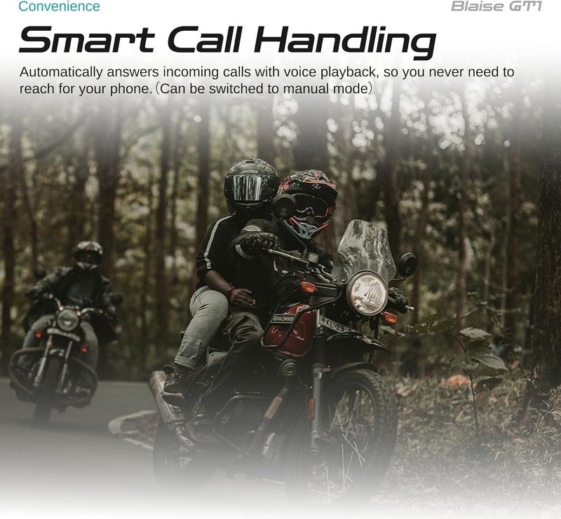 Logto Blasie GT1 Motorcycle Helmet Bluetooth Headset Intercom 2 Riders Music Share Helmet Communication System IPX6 Waterproof (Dual Pack-Black) - Image 5